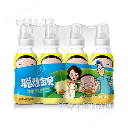聪慧宝贝发酵型乳酸菌草莓味原味200mlx4儿童饮品