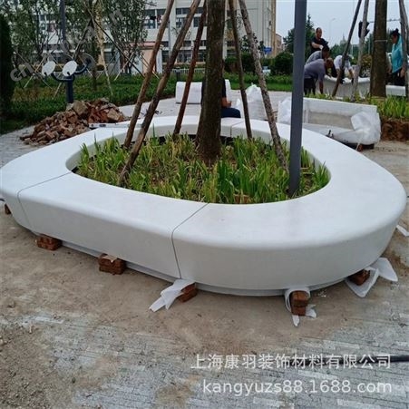 定制GRP玻璃钢坐凳 GRC清水混凝土凳 公园商场户3D景观