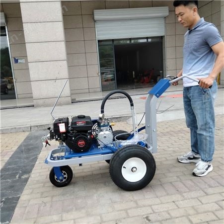 小型单枪冷喷划线机 厂房地面塑胶跑道标识画线车