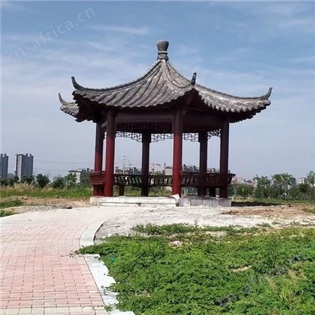 户外防腐木凉亭 休闲木亭子 实木四角亭 毕胜木质六角亭