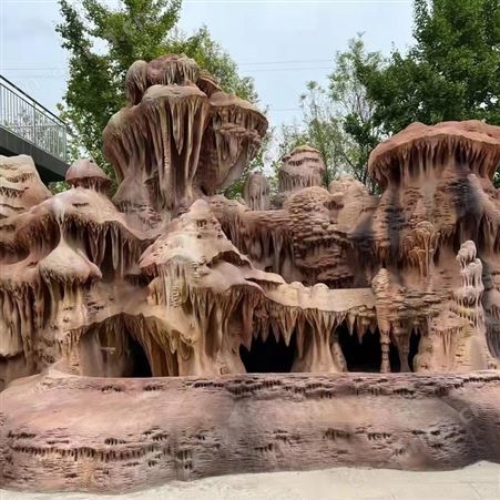 新疆喀什地区 水泥直塑雕塑假山 墙壁假山 湘岩园林