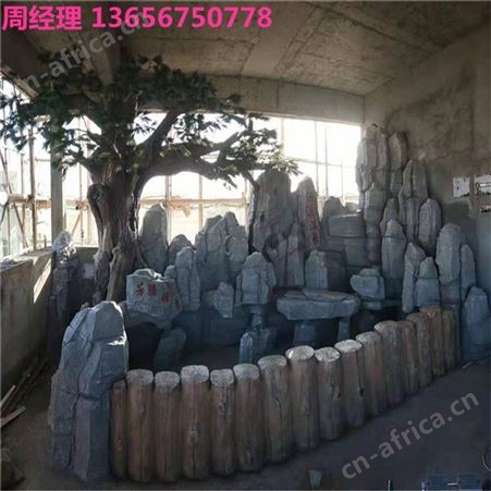 水泥直塑假山 呼和浩特温泉水上乐园瀑布 质地优良