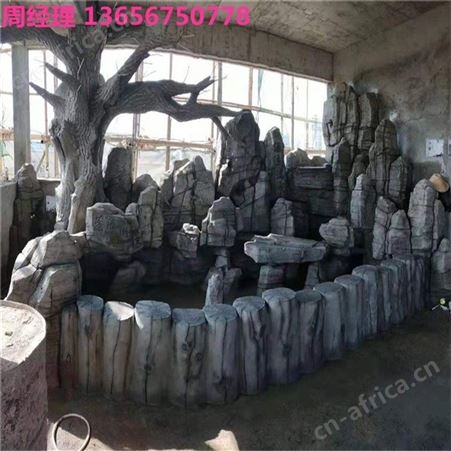 水泥直塑假山 呼和浩特温泉水上乐园瀑布 质地优良