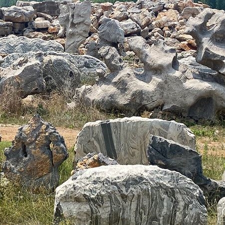 园林景观草坪石 大中型景观风水假山造景石 文建石材