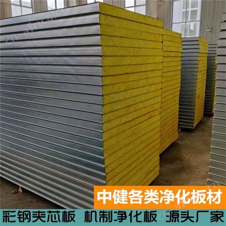 中健集团 净化工程结构主材 10cm厚岩棉夹芯净化板 保温隔热