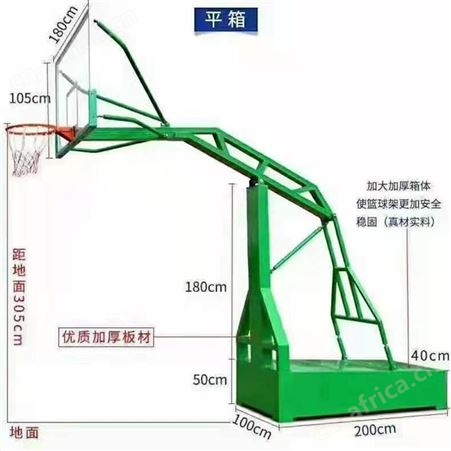 华丽体育运动场地埋弯管篮球架子圆管固定篮球架成人标准室外圆管篮球架