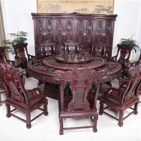 中国情明清工匠红木家具品牌价格红酸枝交趾黄檀红木明式餐桌