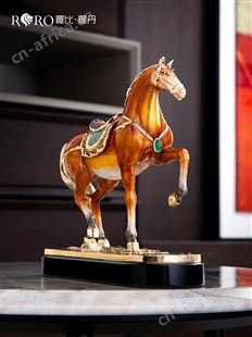 罗比罗丹 马珐琅彩马到成功水晶工艺品办公室摆件公司开业礼品礼盒