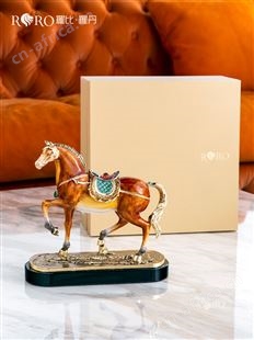 罗比罗丹 马珐琅彩马到成功水晶工艺品办公室摆件公司开业礼品礼盒