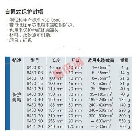 6460 06自握式保护封帽架空线缆柱顶遮蔽帽电缆终端端头防护帽