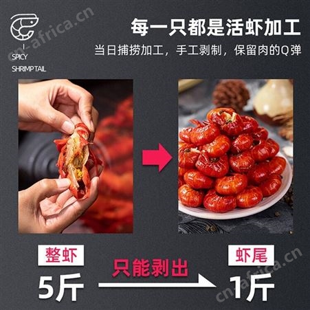 首鲜道麻辣小龙虾加热即食生鲜虾类活剥虾球冷冻香辣虾尾每盒25